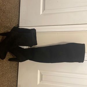 Black. Thigh high Charolette Russe Boots.